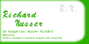richard nusser business card